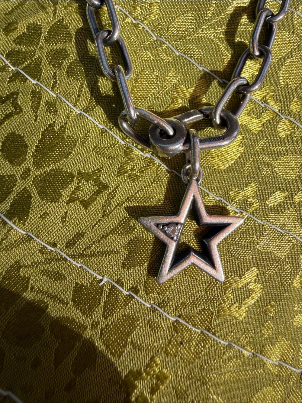 Pandora Sterling Silver Chain Bracelet with Star Charm S925 ALE - Picture 4 of 13
